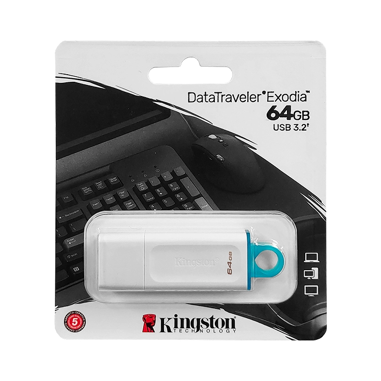 Pendrive Kingston 64 GB 3.2 DTX Exodia Blanco Art.KC-U2G64-5R